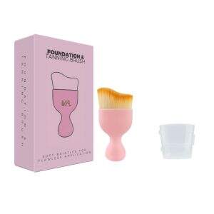 BSFL pink foundation and tanning brush set with matching box packaging and protective travel case. MOQ 20 wholesale