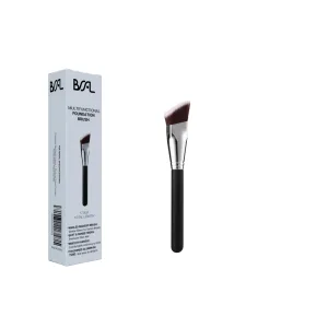 BSFL BR0101001001 professional angled foundation brush with luxury minimalist packaging and box design mockup for B2B wholesale.