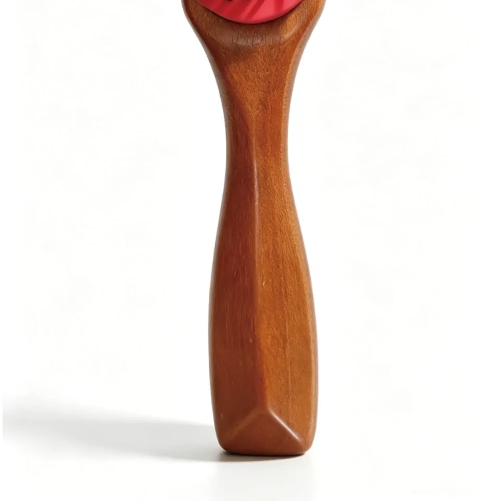 Ergonomic solid wood handle of BSFL 9 row styling hairbrush