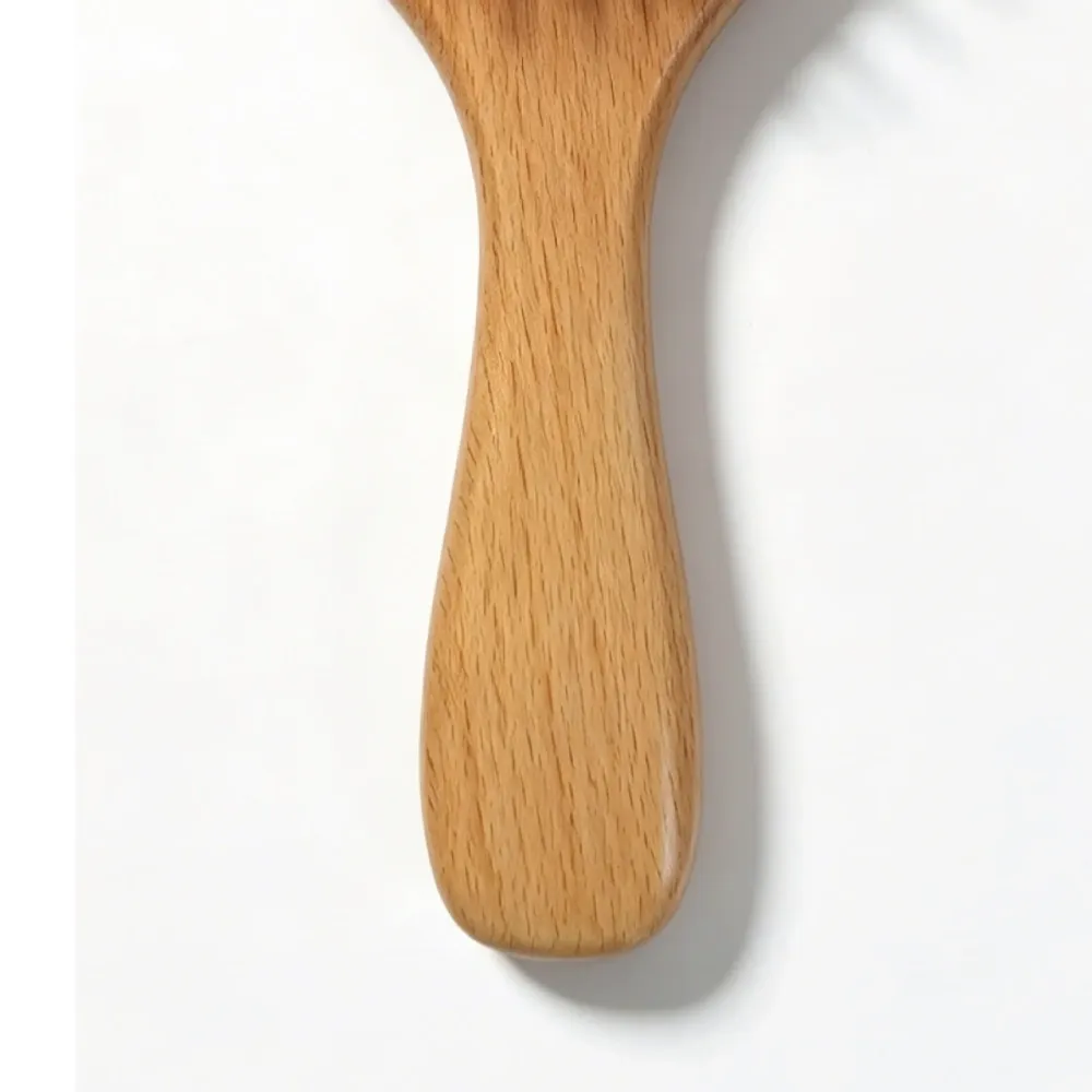 BSFL Natural Beech Wood Paddle Hairbrush for Scalp Care