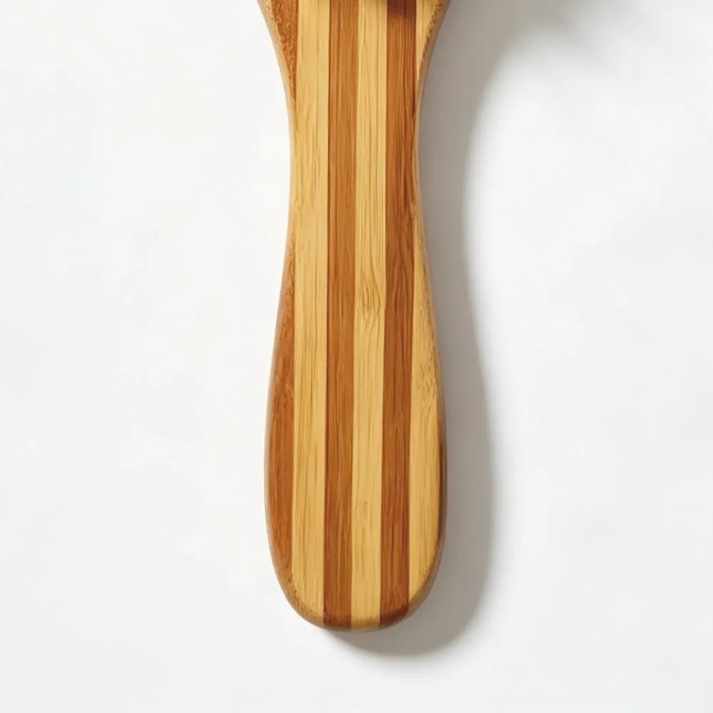 BSFL Striped Bamboo Boar Bristle Hairbrush with Nylon Pins