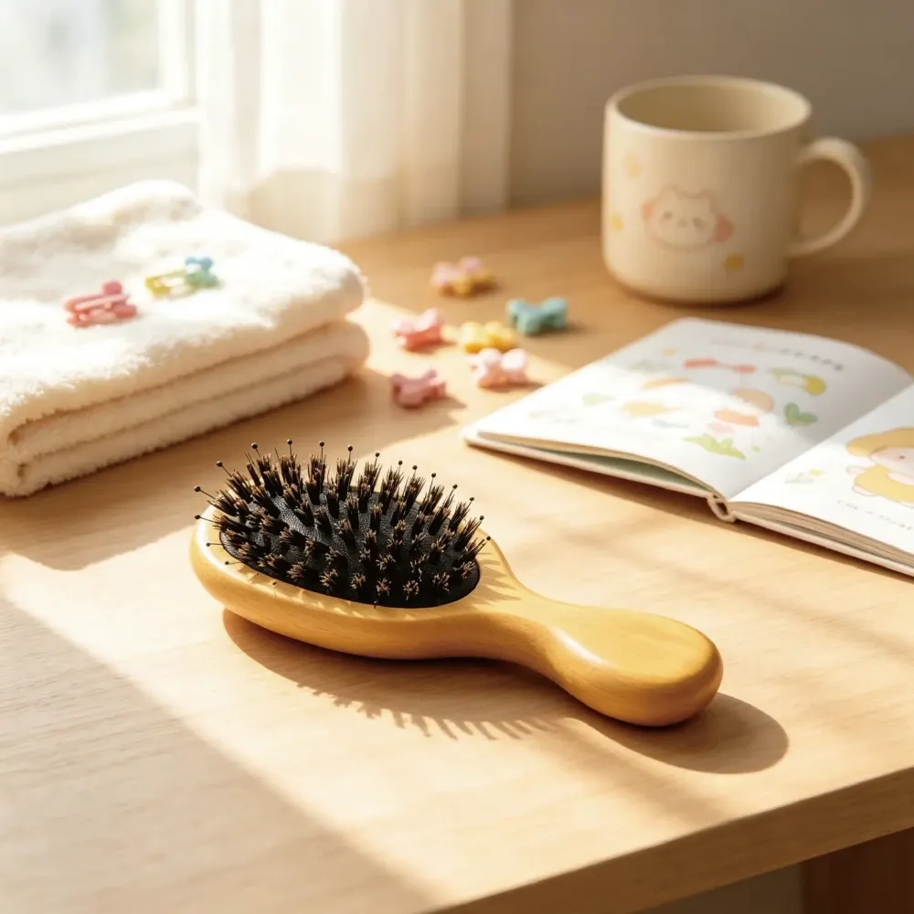 BSFL Kids Boar Bristle Air Cushion Hairbrush