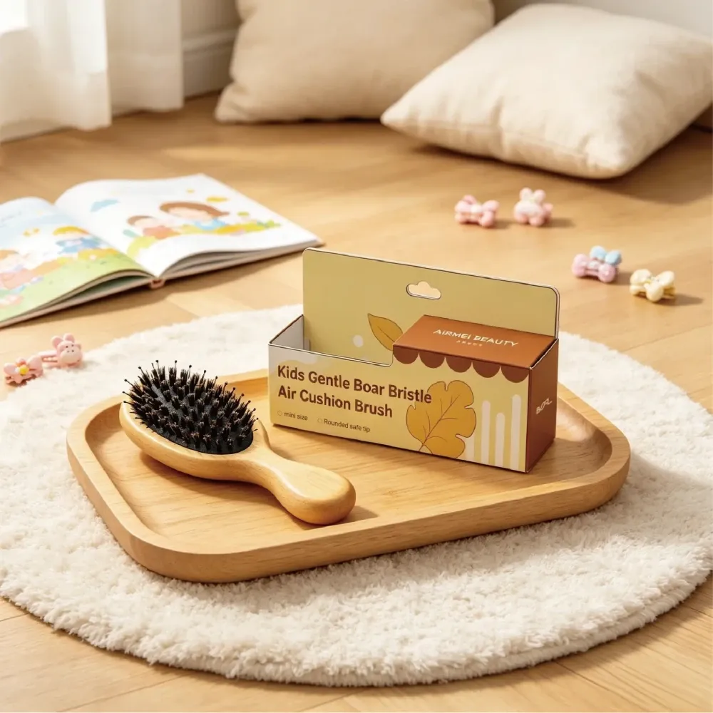 BSFL Kids Boar Bristle Air Cushion Hairbrush
