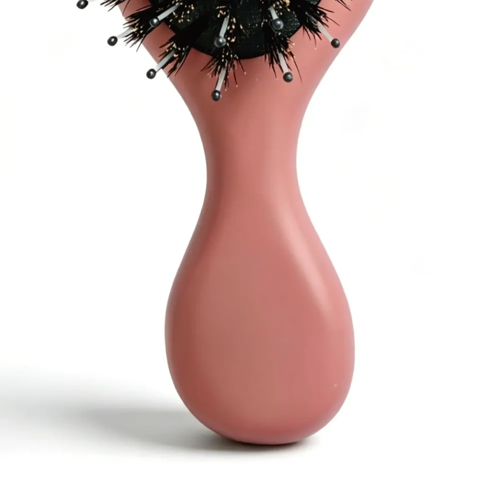 BSFL Mini Boar Bristle Cushion Hairbrush Dusty Rose Beech Wood