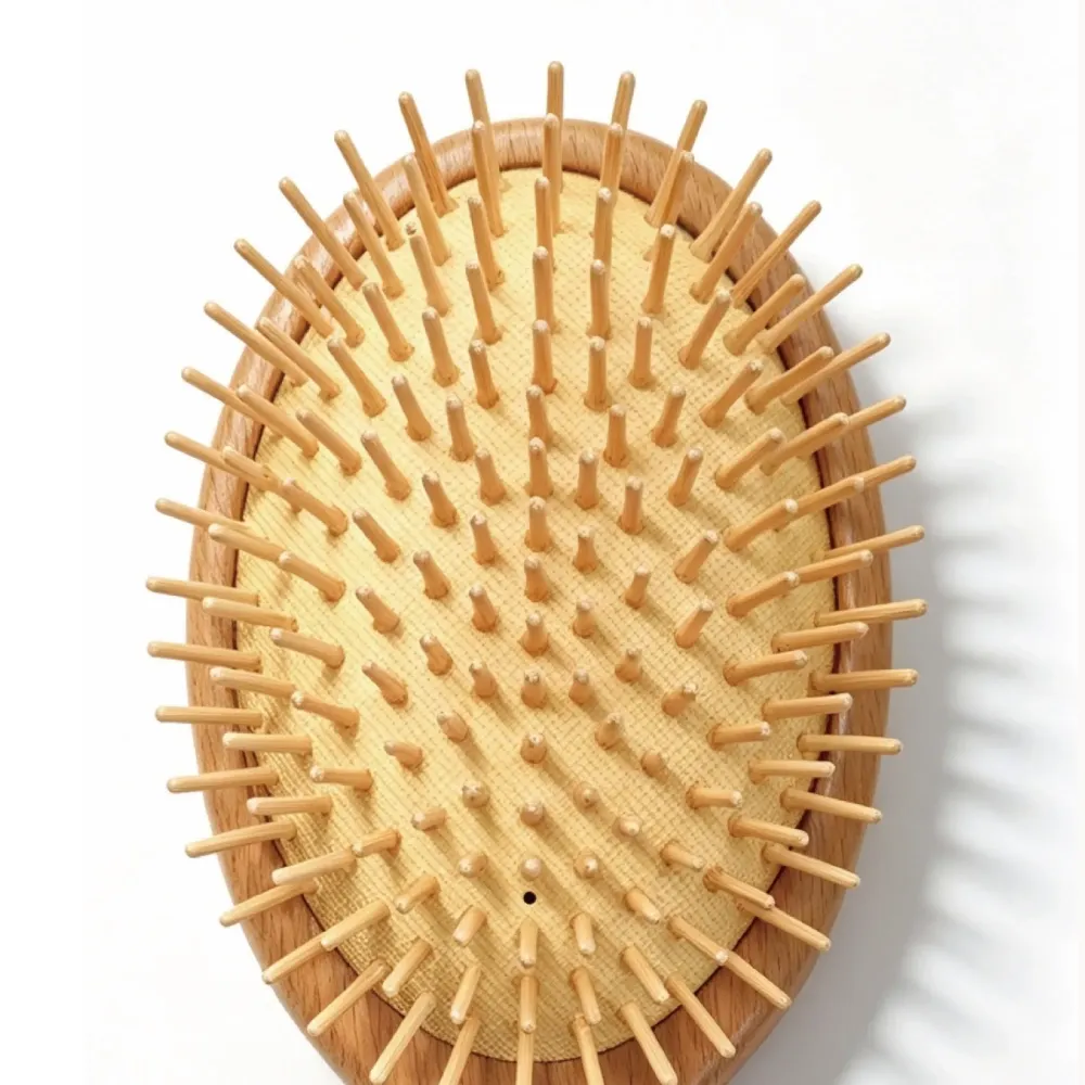 BSFL Natural Beech Wood Paddle Hairbrush for Scalp Care