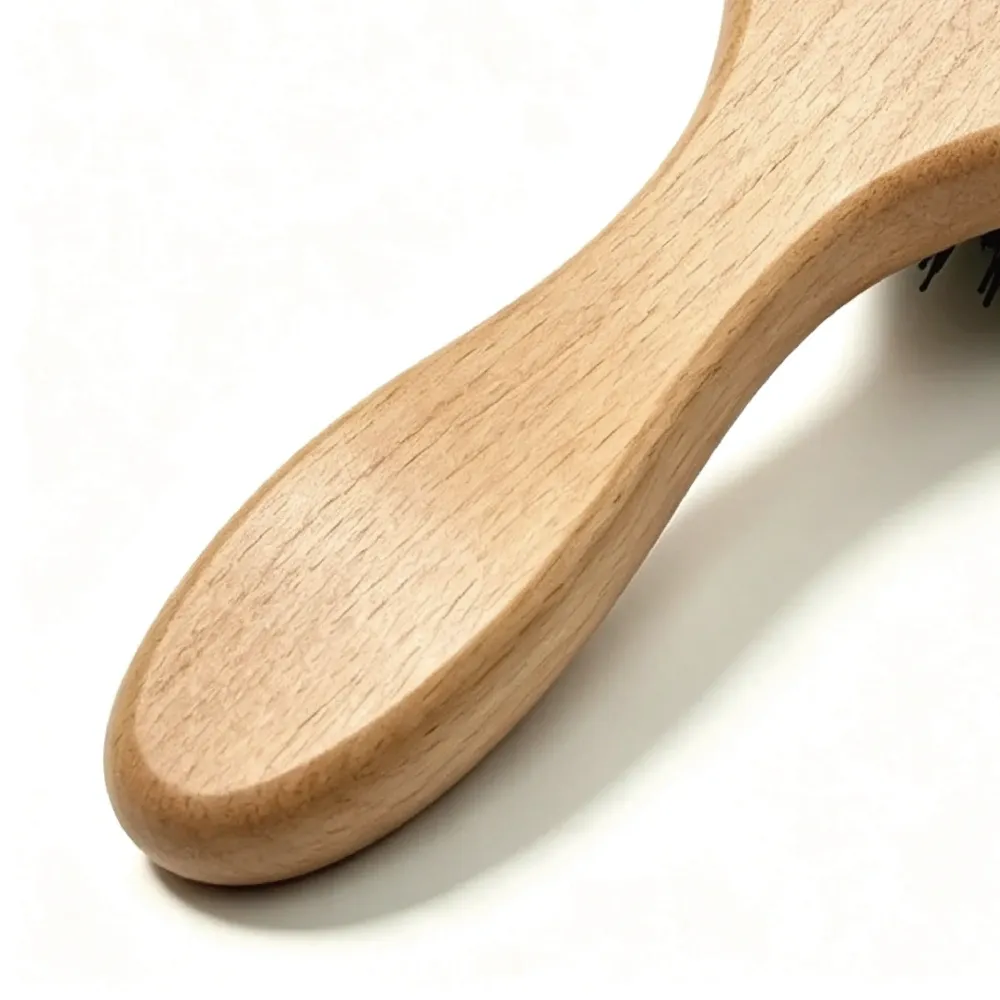 BSFL Natural Wooden Boar Bristle Cushion Hairbrush