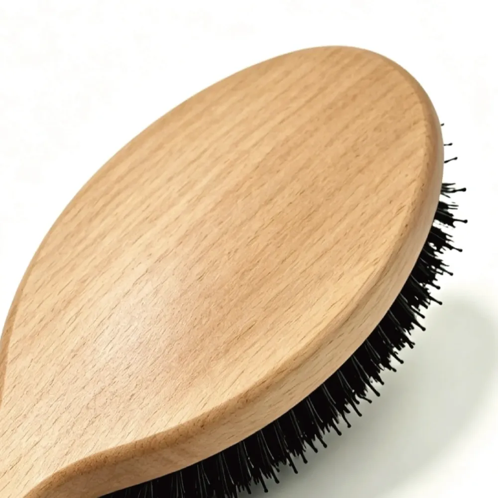 BSFL Natural Wooden Boar Bristle Cushion Hairbrush