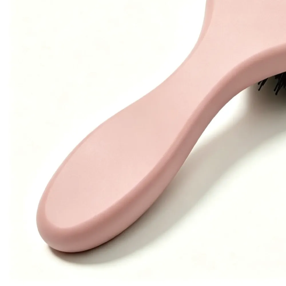 BSFL Pink Beech Wood Boar Bristle Hairbrush for Scalp Care