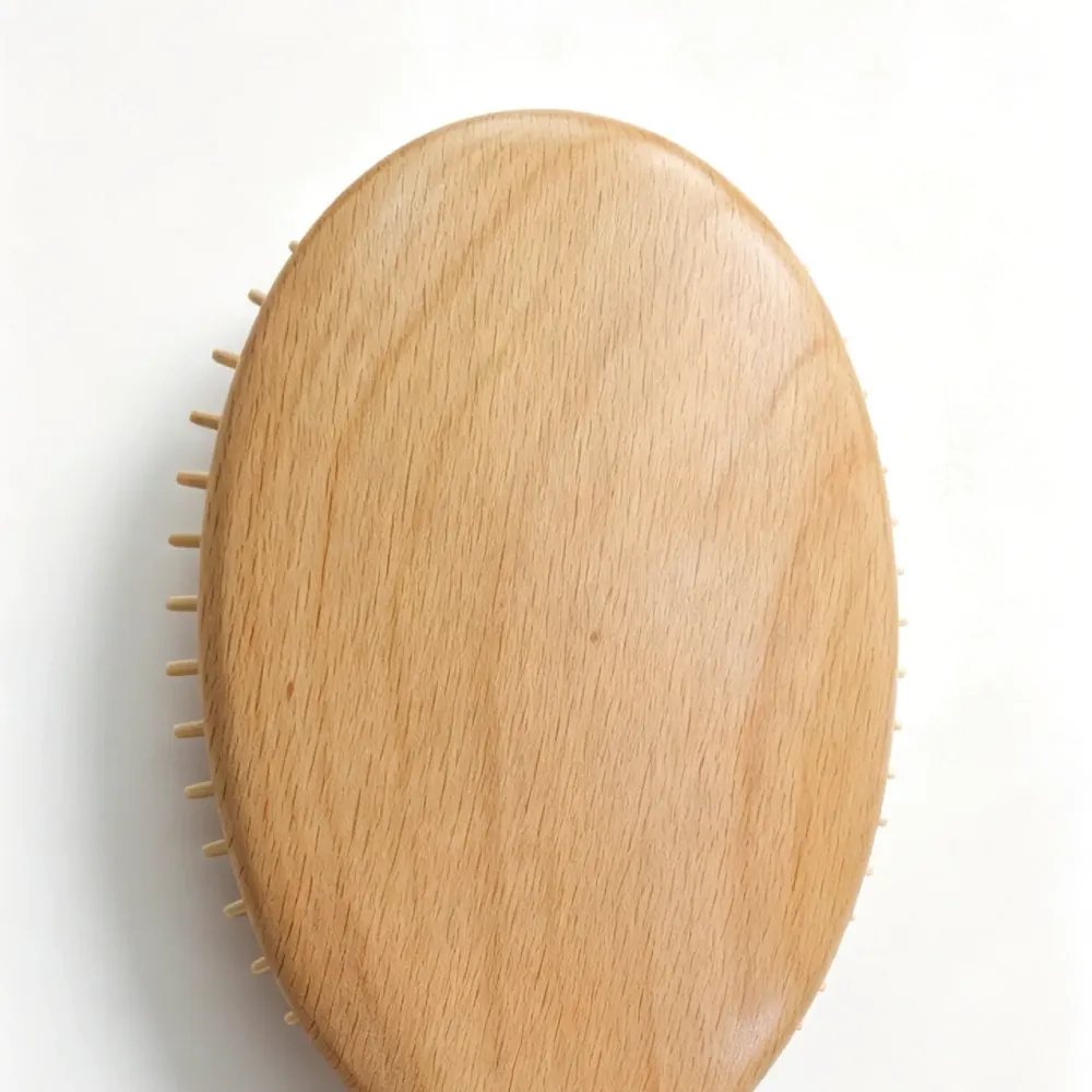 BSFL Natural Beech Wood Paddle Hairbrush for Scalp Care