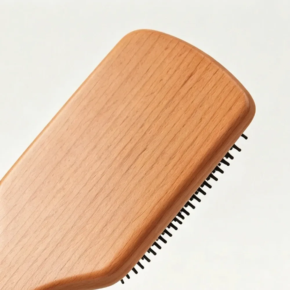 BSFL Natural Beech Wood Paddle Hairbrush