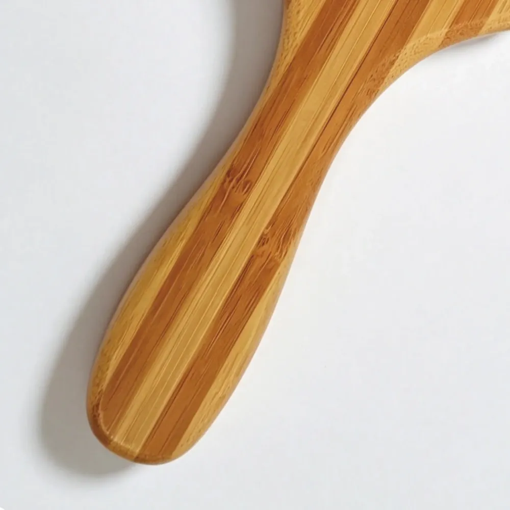 BSFL Large Two-Tone Striped Bamboo Hairbrush with Bamboo Pins