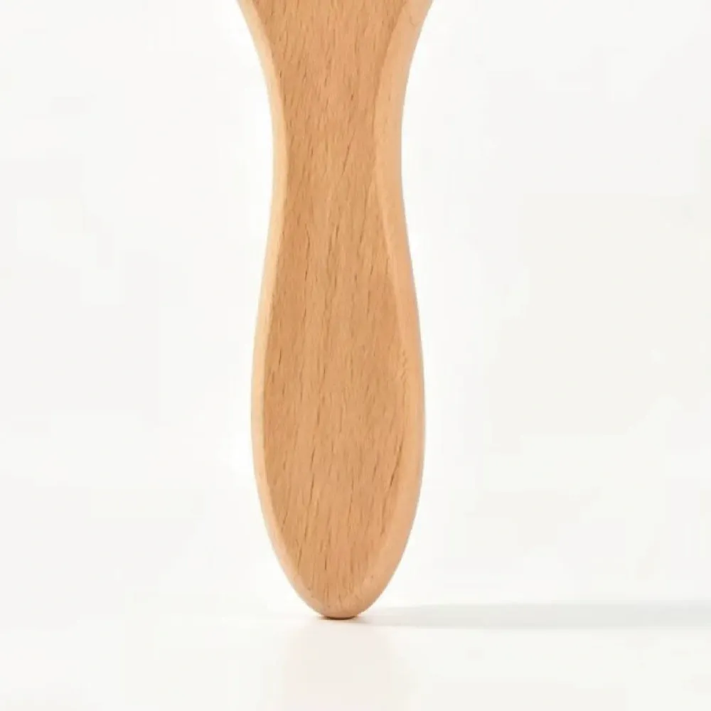 BSFL Soft Natural Wool Baby Hairbrush with Beech Wood Handle